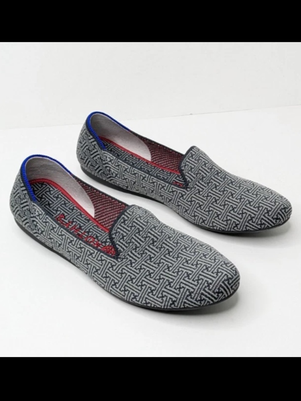 Rothy's The Loafer in retired Charcoal Grid 8